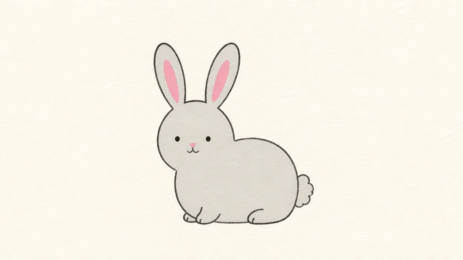 A simple rabbit drawn as one peanut-shaped outline