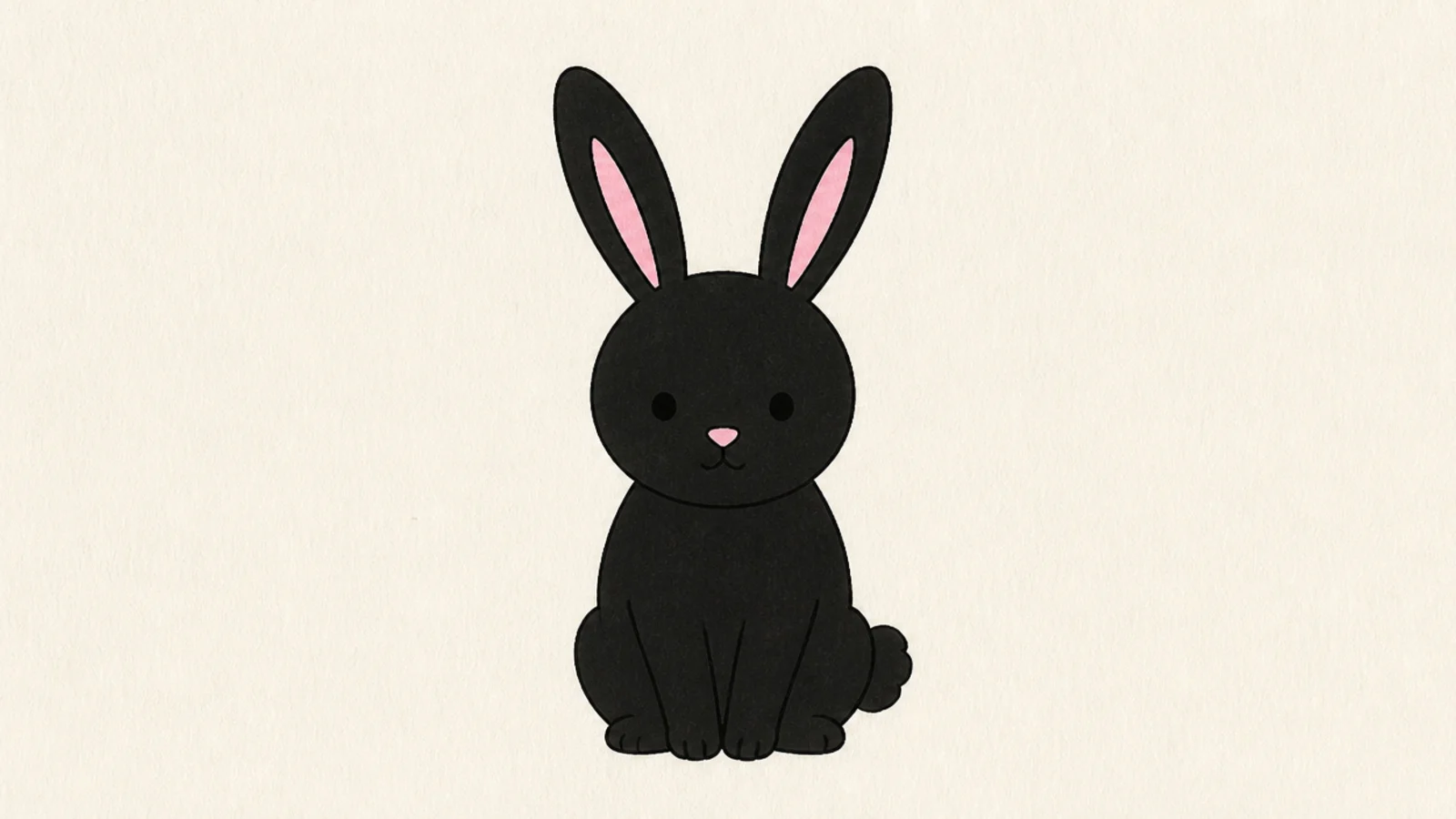 A simple solid black rabbit silhouette