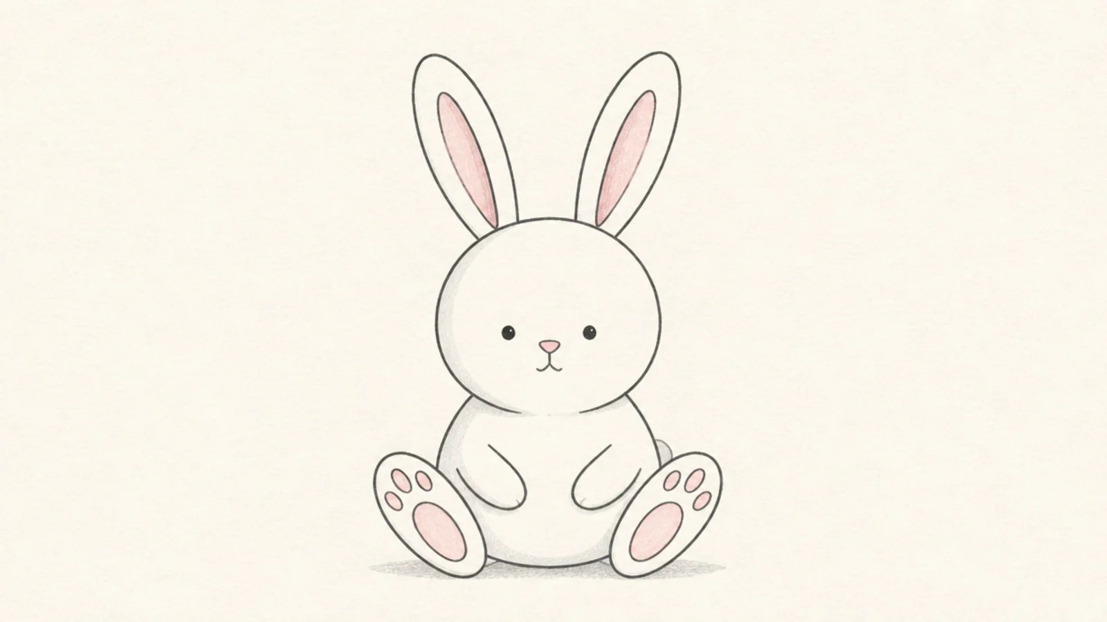 A simple rabbit with oversized back feet