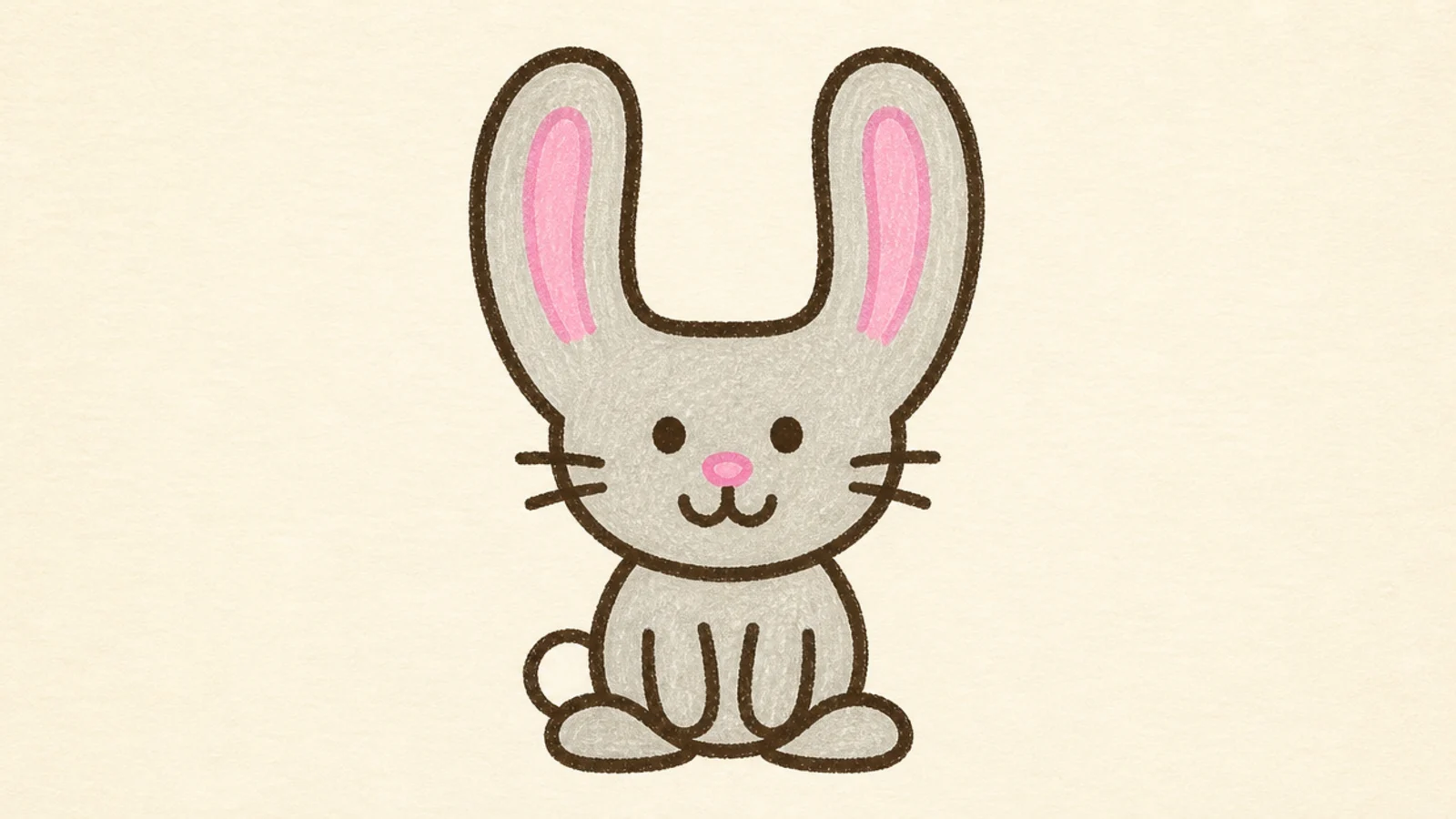 A simple rabbit drawn from the letter U shape