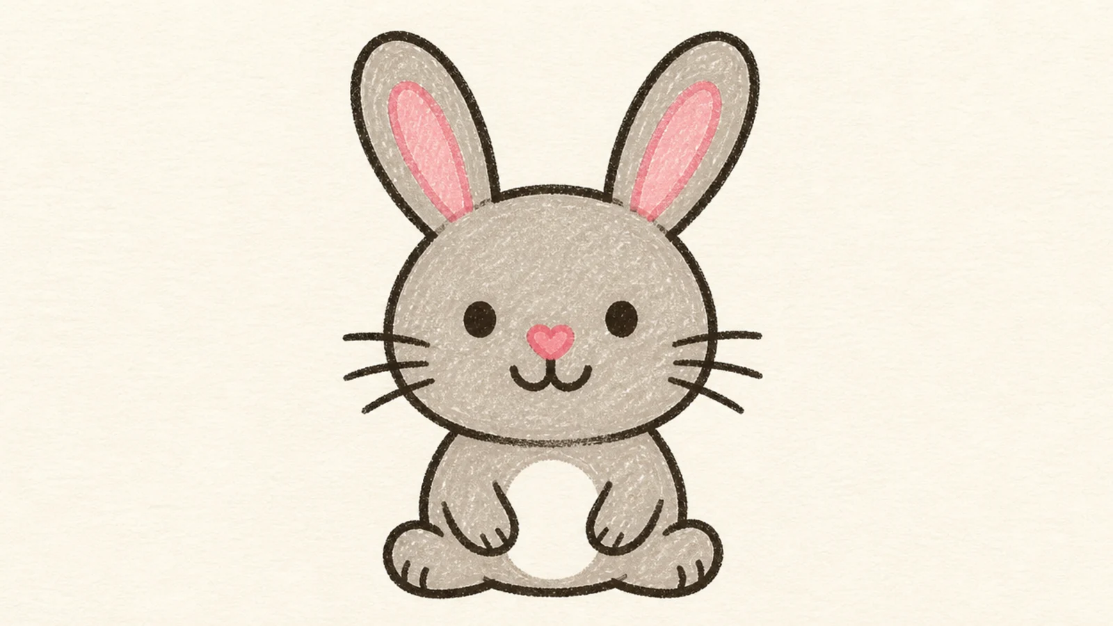 A simple kid's rabbit with a little heart nose