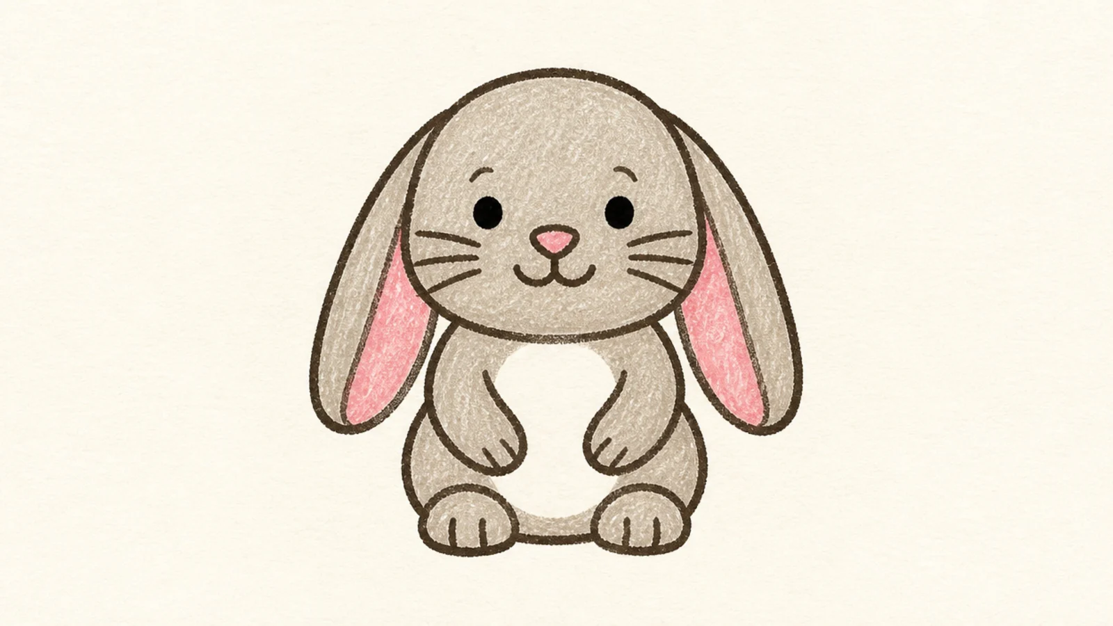 A simple rabbit with two ears flopping down