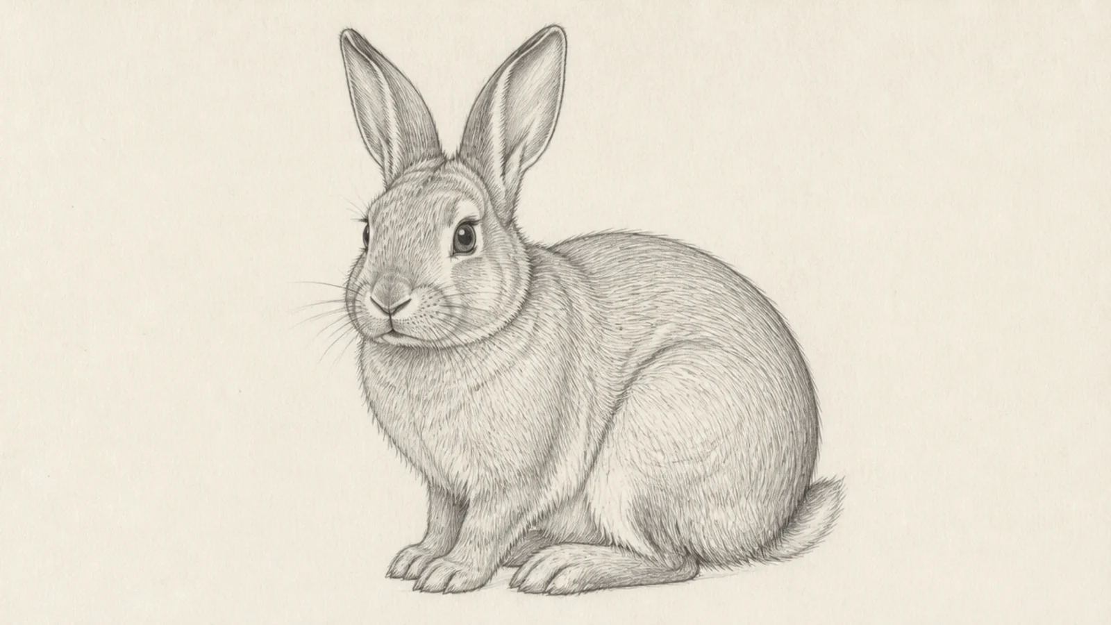 A rabbit with fur strokes following the body's curves