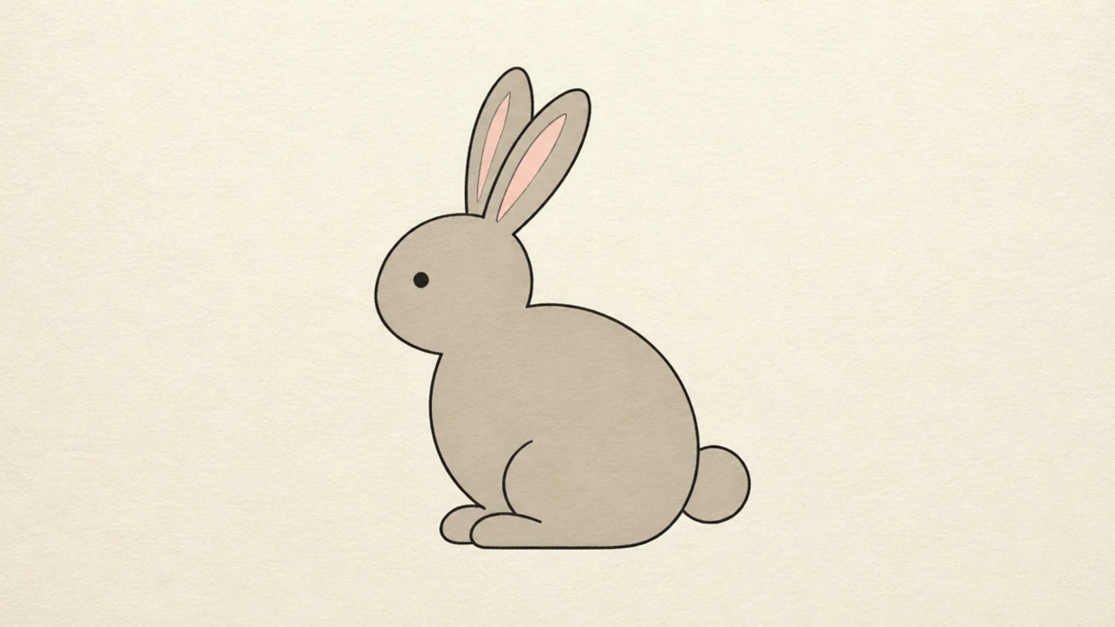 A simple clean rabbit sitting upright in one continuous outline