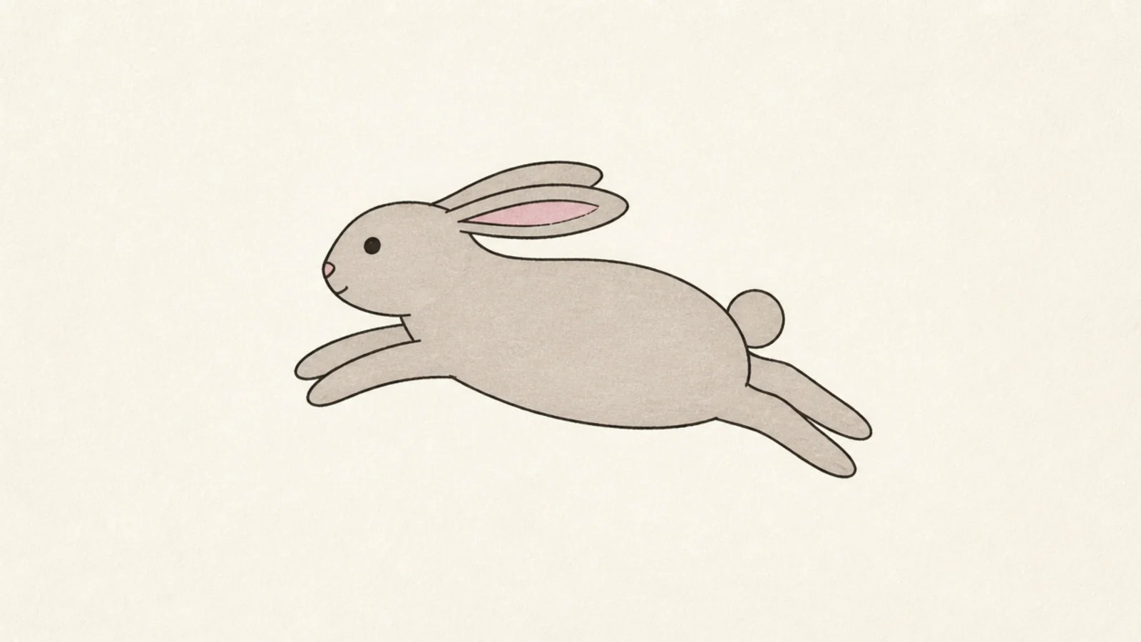 A simple rabbit mid-hop with a stretched body
