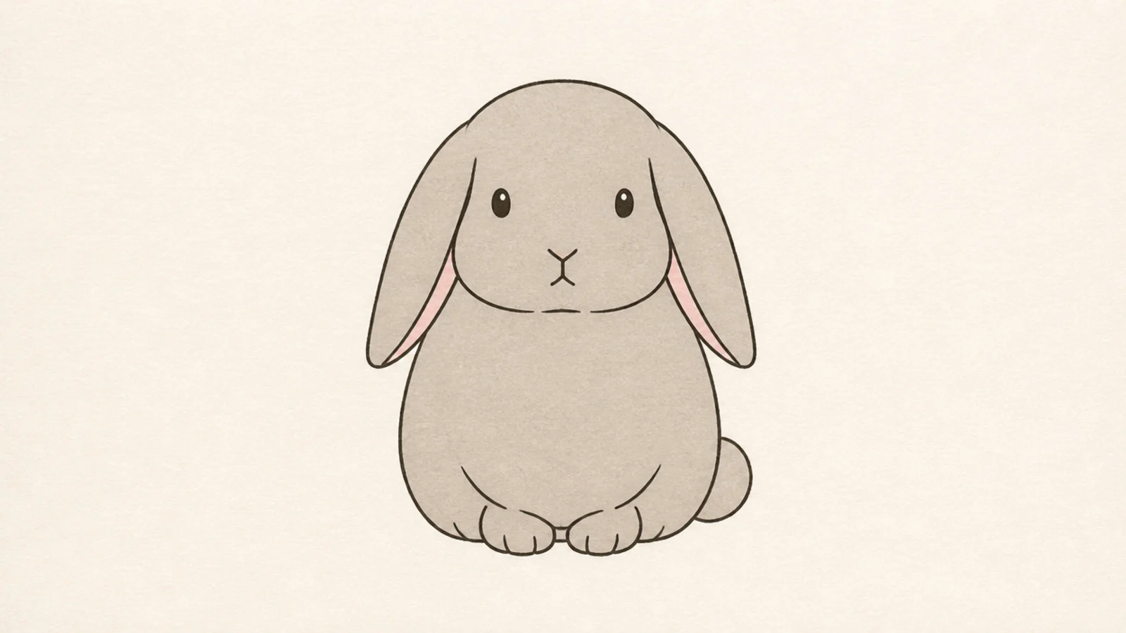 A simple full-body lop rabbit with drooping ears