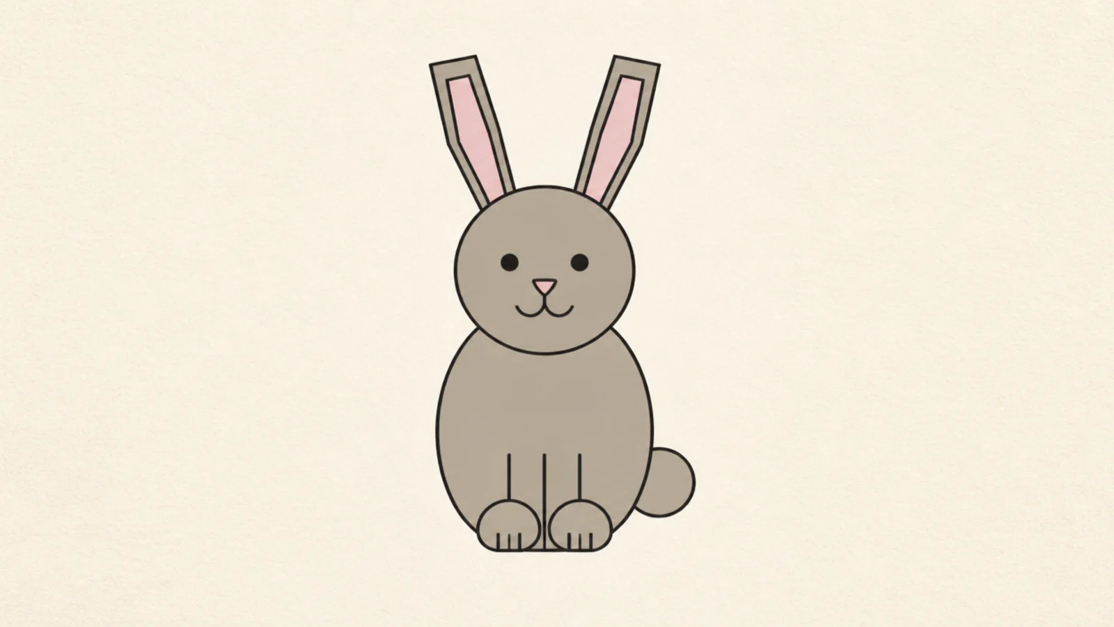 A simple rabbit built from clean geometric shapes
