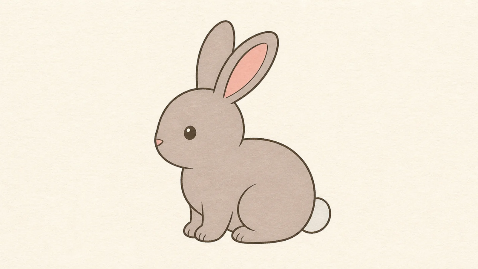 A simple rabbit with soft fully rounded shapes