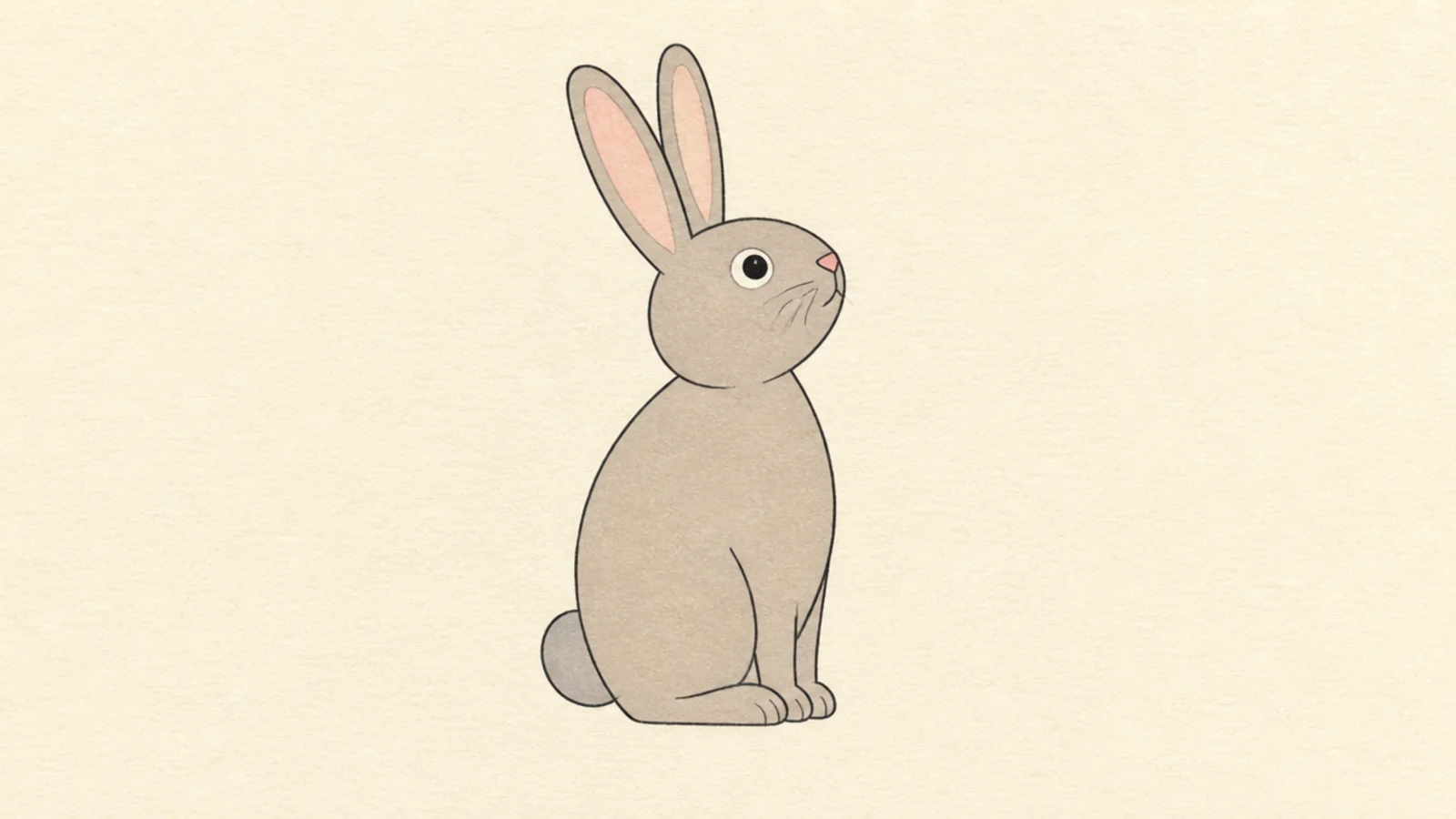 A simple rabbit sitting tall with ears straight up