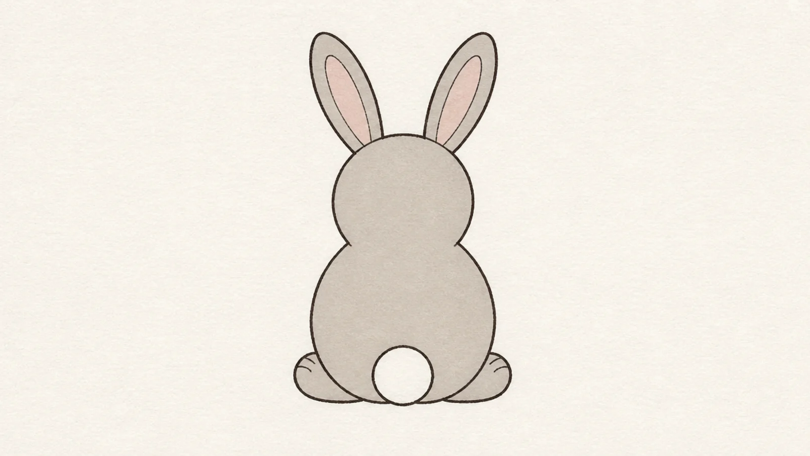 A simple rabbit from behind showing its round tail