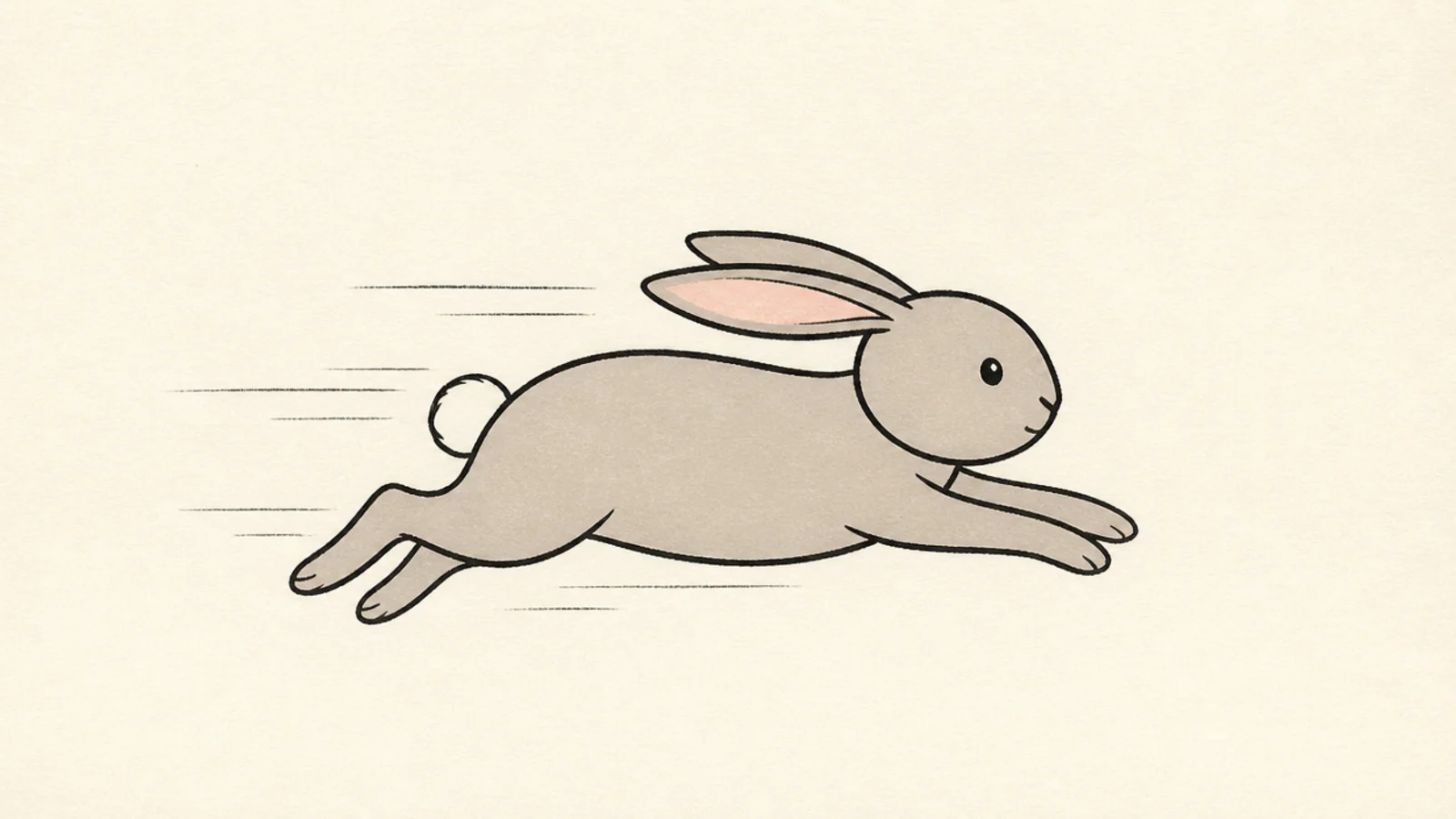 A simple rabbit running with legs stretched