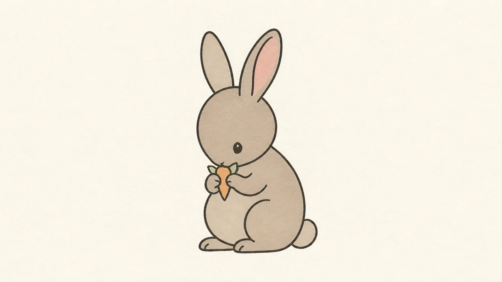 A simple rabbit holding food up to its mouth