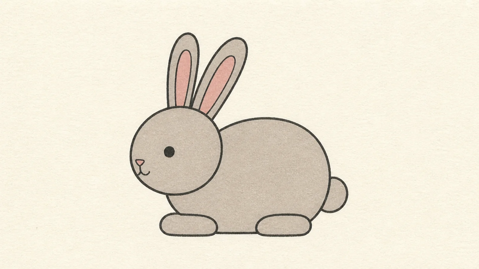 A simple rabbit built from soft rounded rectangle shapes