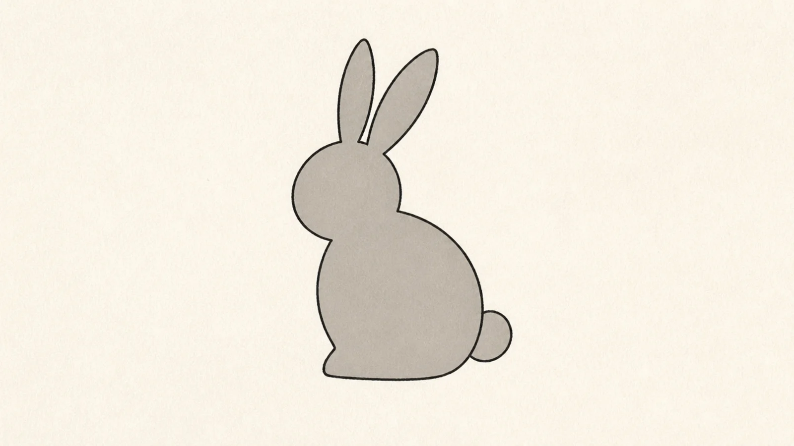 A simple solid filled rabbit silhouette
