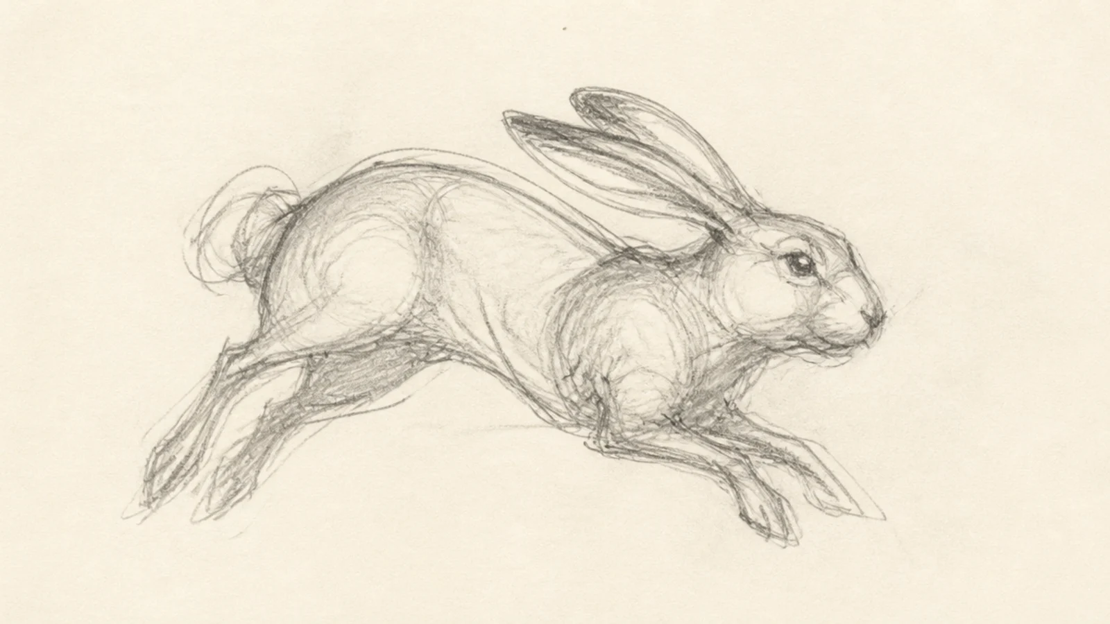 A quick two-minute rabbit pose sketch