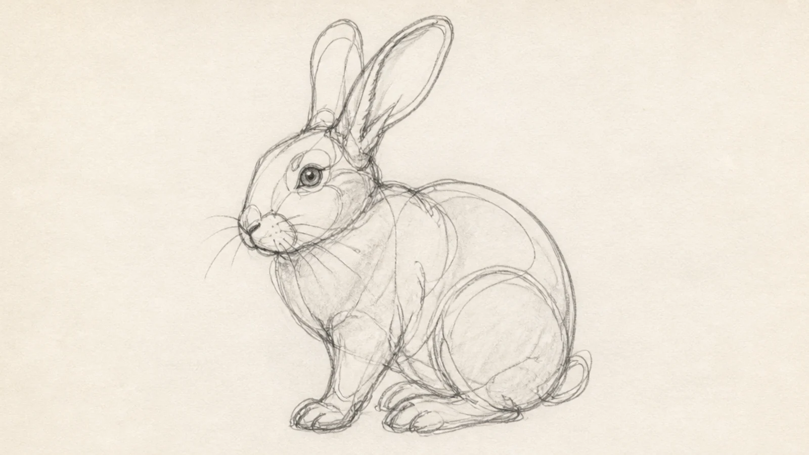 A rabbit drawn in one continuous unbroken line