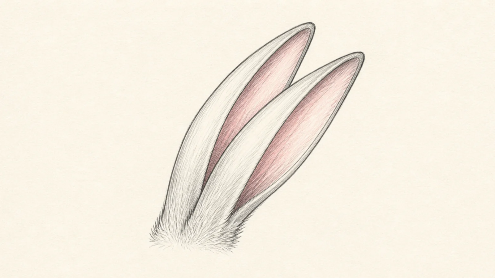A pair of rabbit ears swept back as if the bunny is moving fast