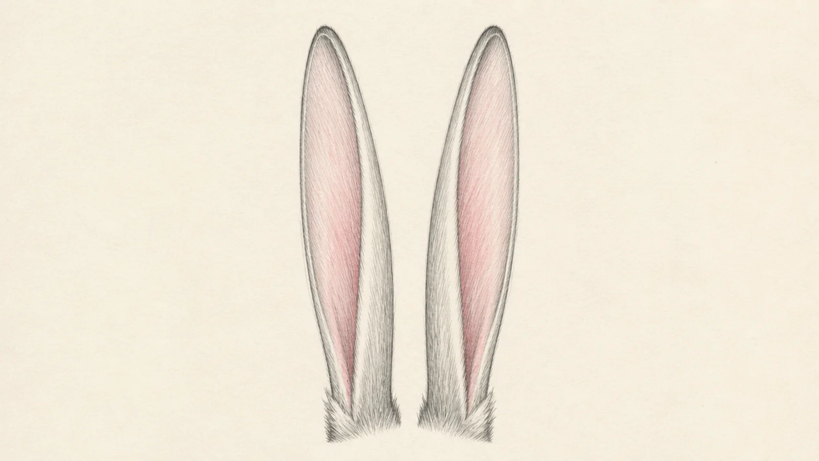 A pair of extra-tall straight rabbit ears standing at attention
