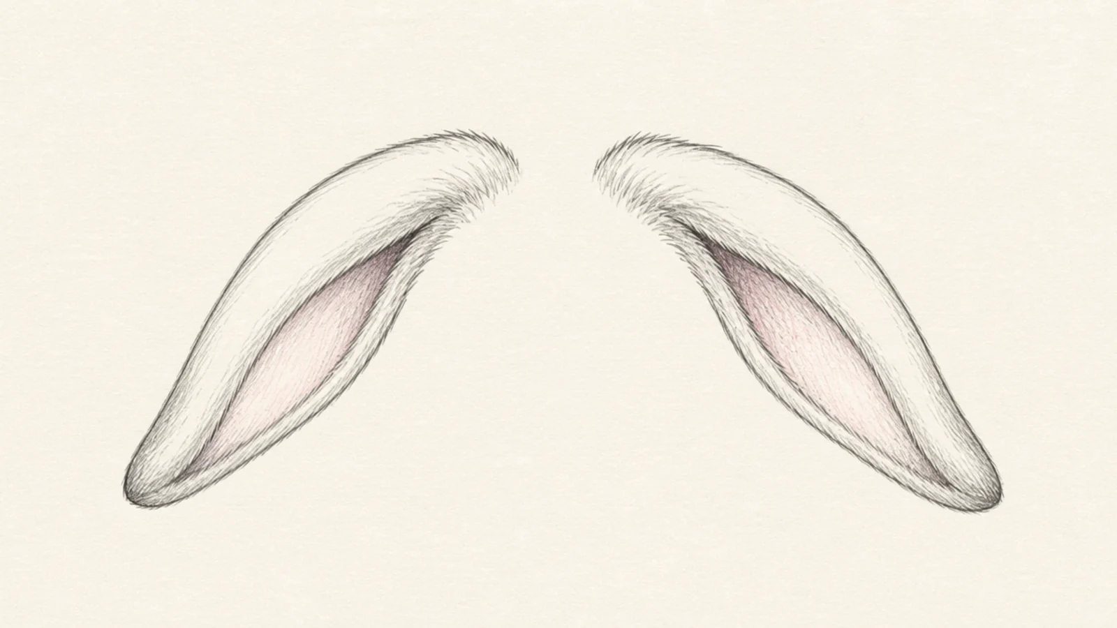 A pair of rabbit ears resting gently out to the sides
