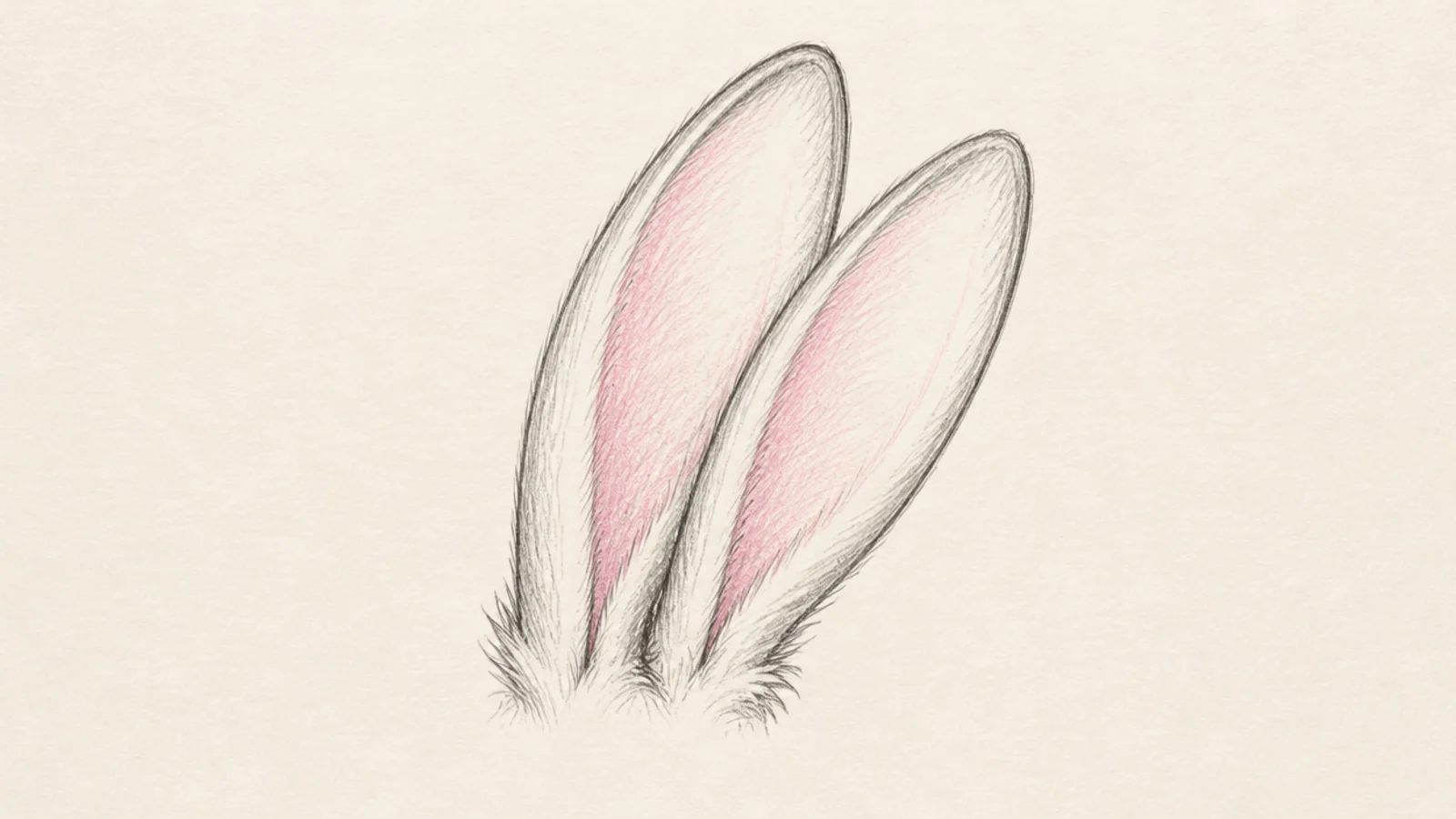 A pair of rabbit ears tilted together to one side with the head