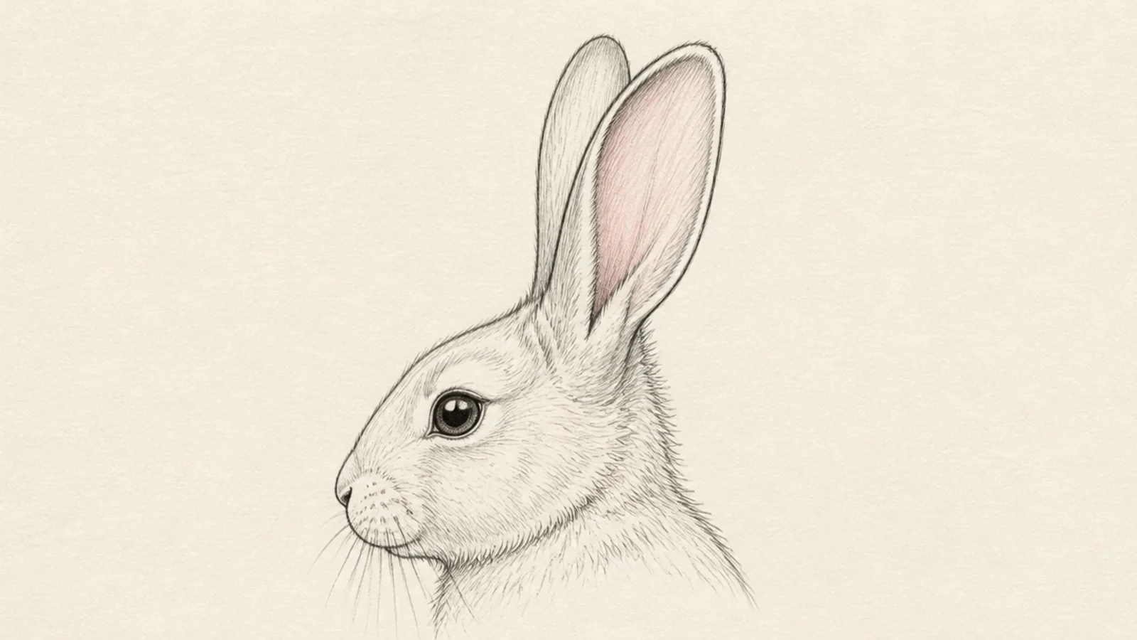 A rabbit ear seen edge-on from the side profile