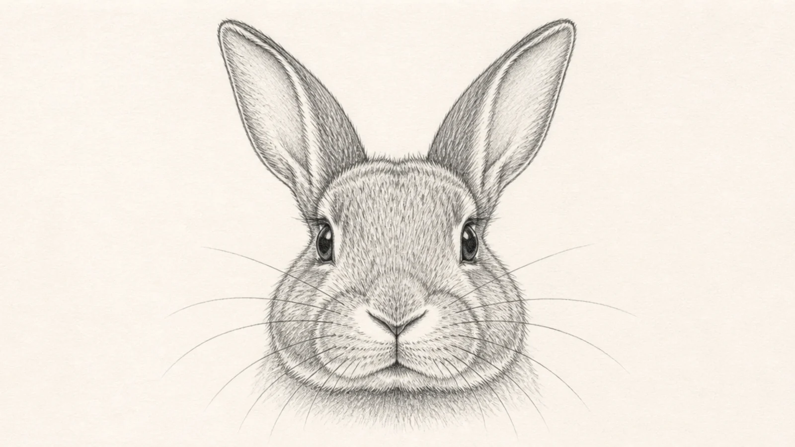 A realistic rabbit face with soft fur shading