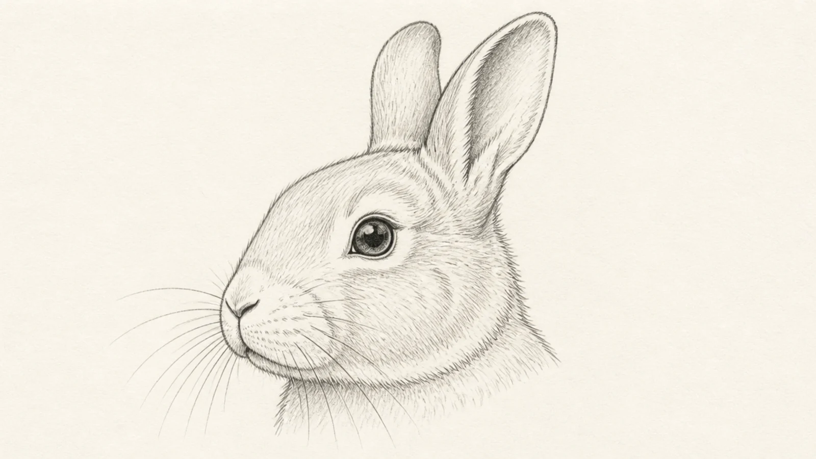 A rabbit face seen in side profile