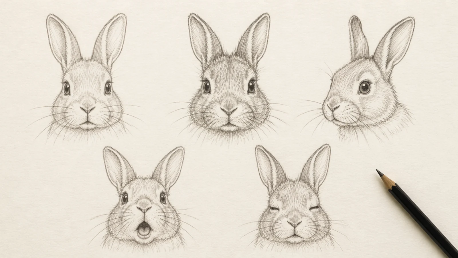 20 Cute Rabbit Face Drawings for Beginners