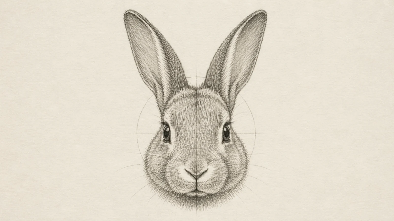 A realistic rabbit head with detailed fur and shading