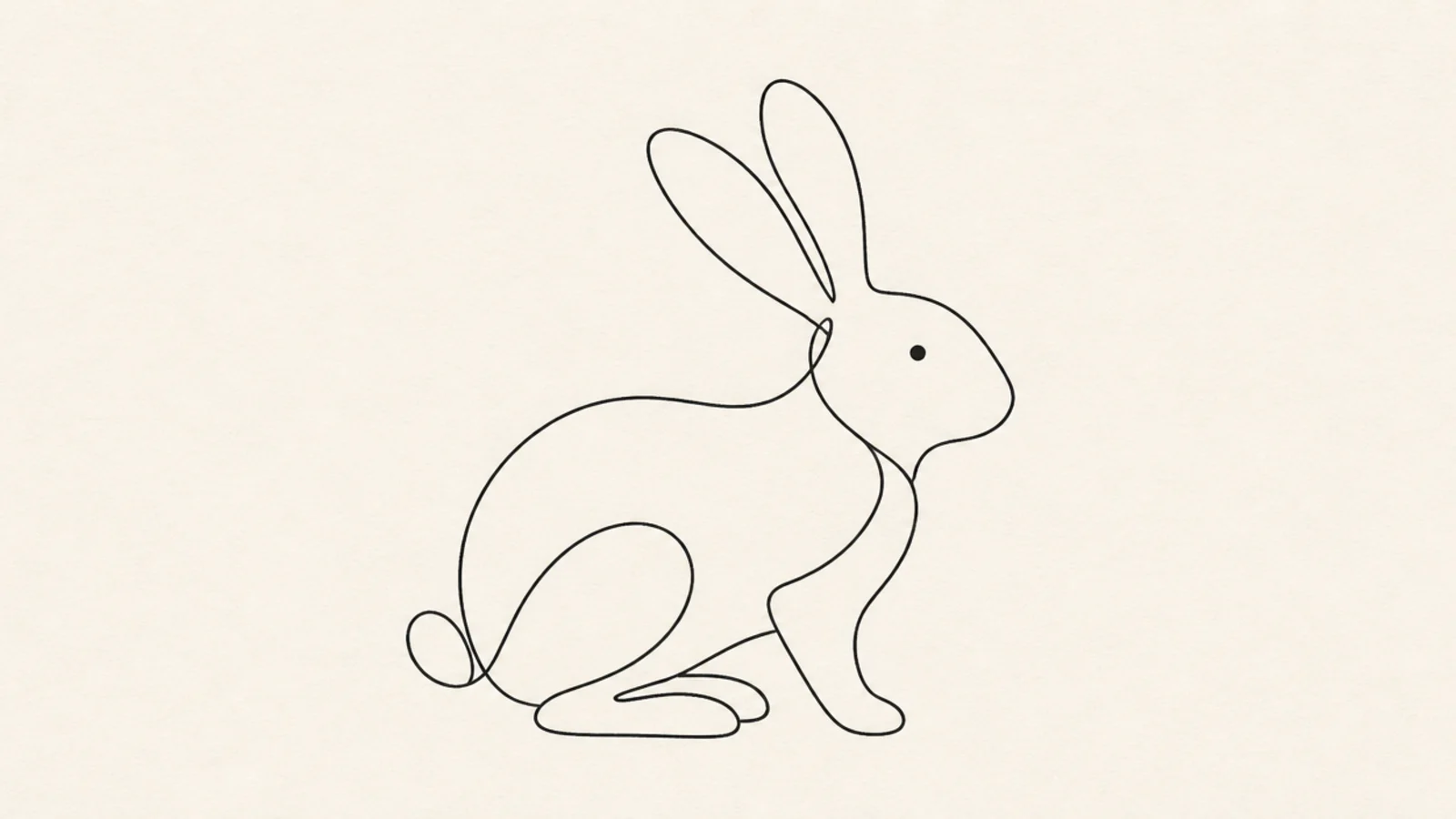 A rabbit drawn in one continuous unbroken line