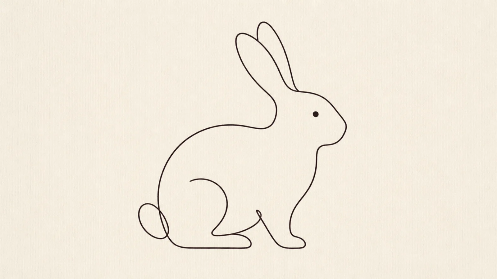A clean rabbit outline in one even line weight