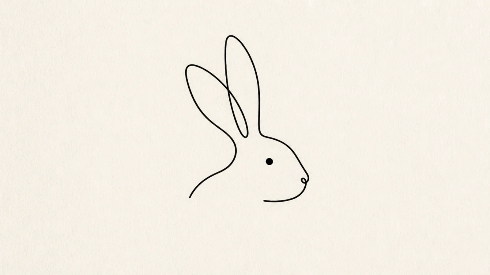 A minimalist rabbit face in a few clean lines