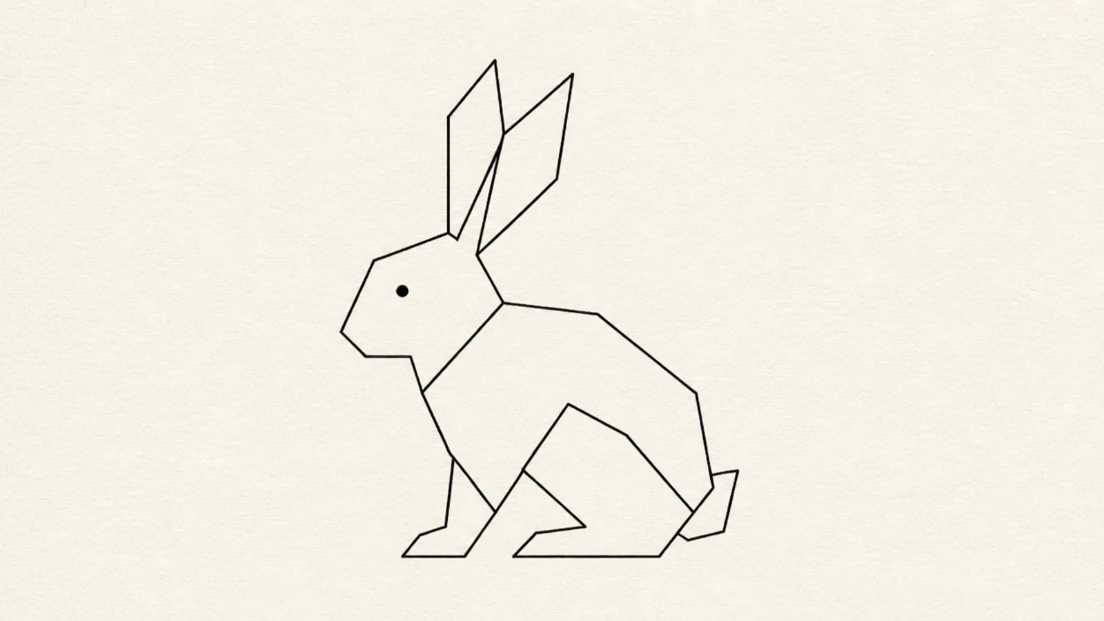 A rabbit suggested by clean geometric lines