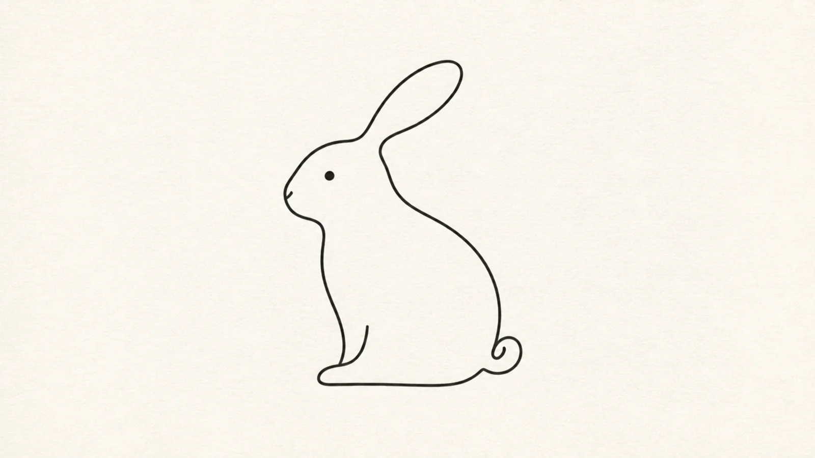 A minimalist rabbit profile in one clean line