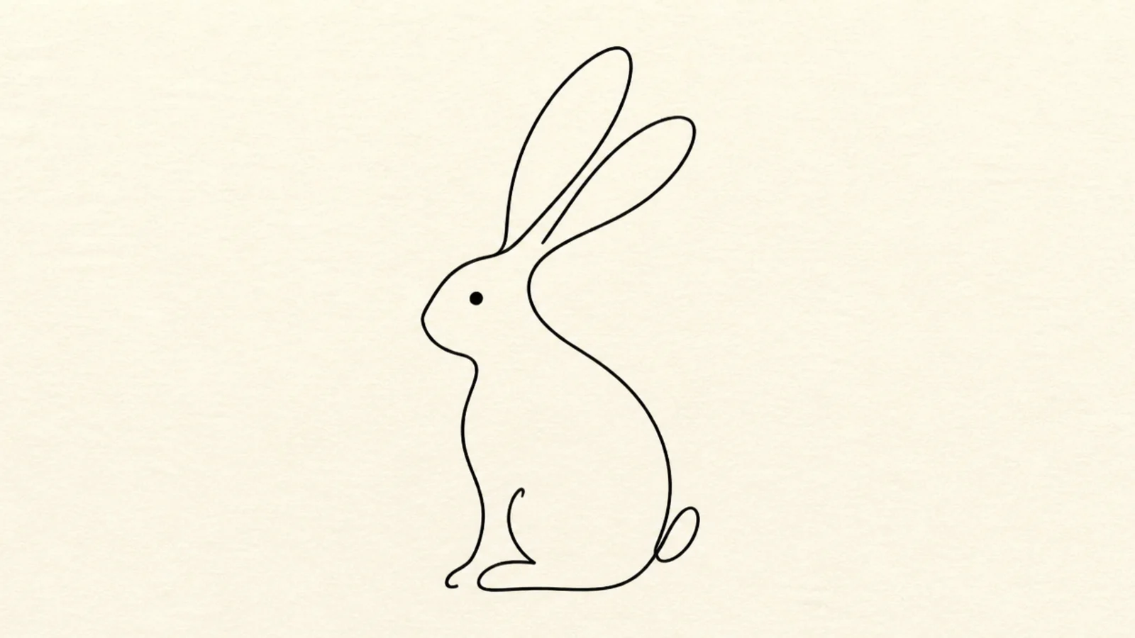A minimalist rabbit with long elegant line ears