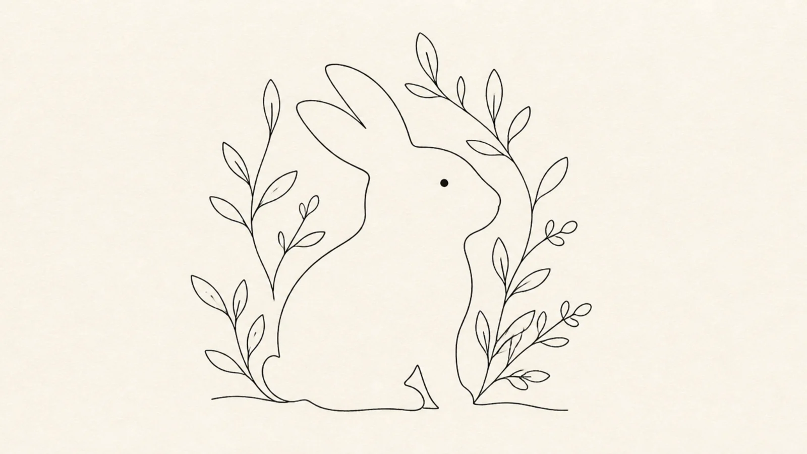 A rabbit shape suggested by the negative space around it
