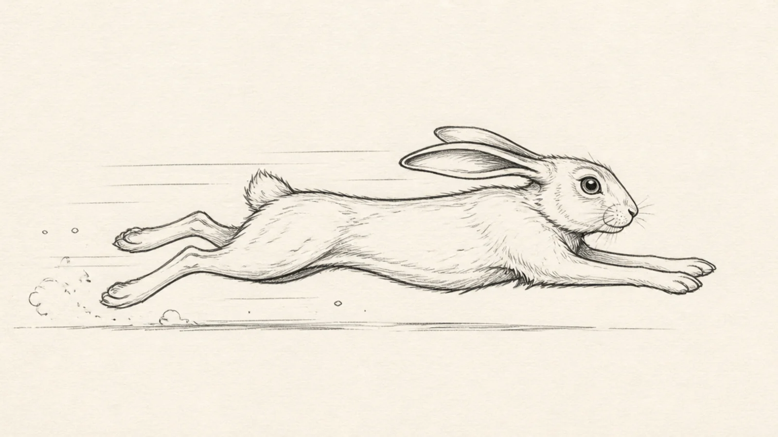 A rabbit running seen cleanly from the side