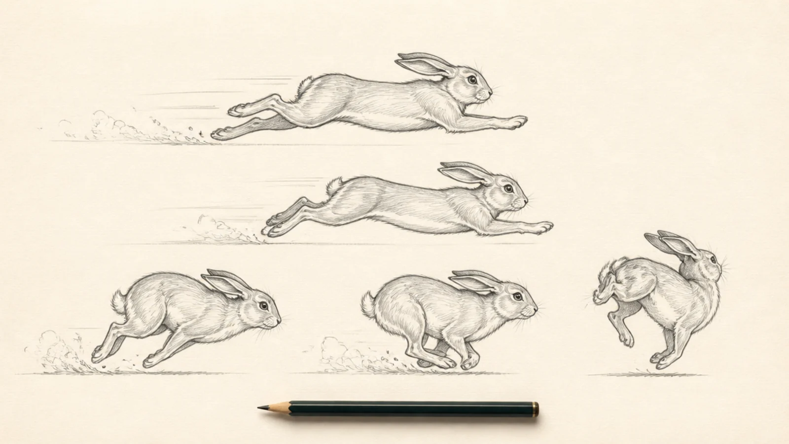 15 Dynamic Rabbit Running Drawings to Try