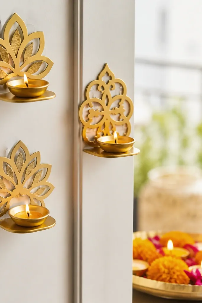 Removable No Drill Diya Decoration Ideas