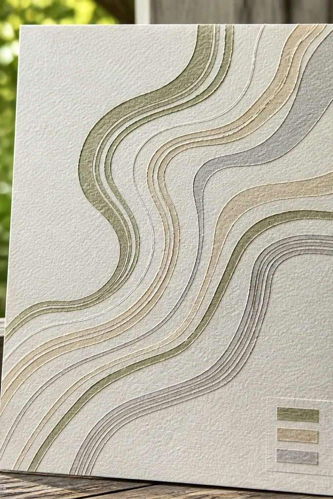 Curvy washitape contour lines on a cream background with a small legend box