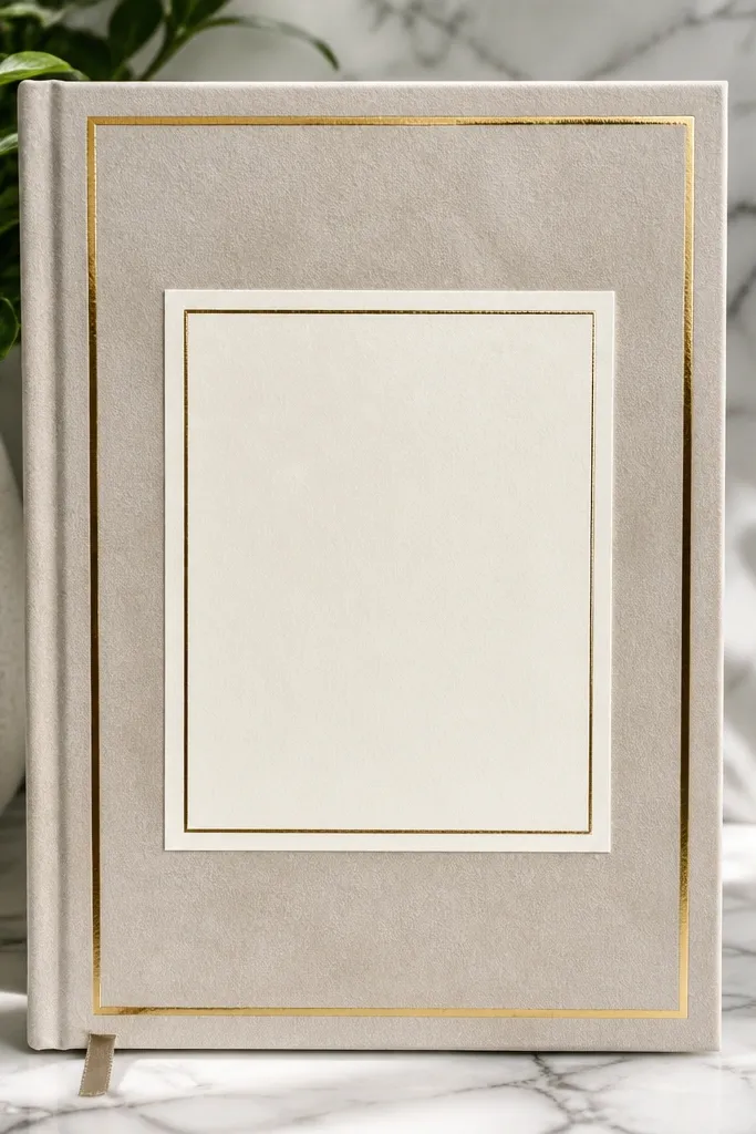 Gold foil tape border around a small centered card with handwritten words
