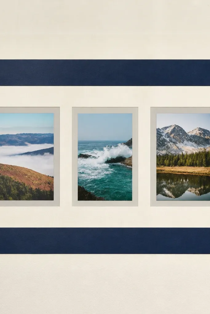 Thick tape border framing three photos arranged in a row