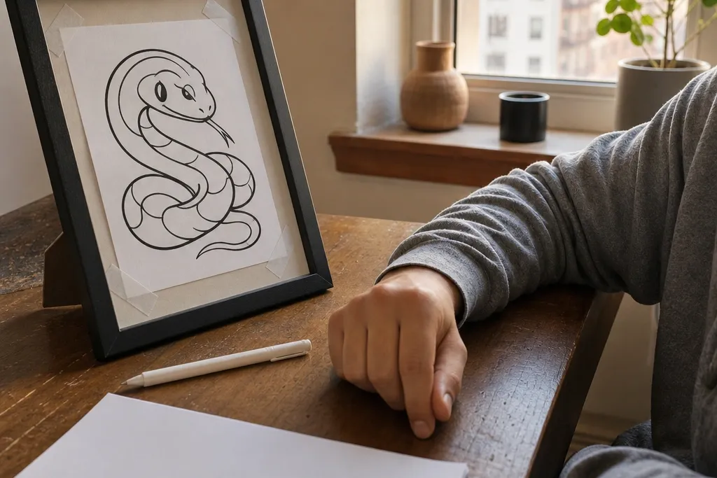 Renter-Friendly Snake Drawing Sketches