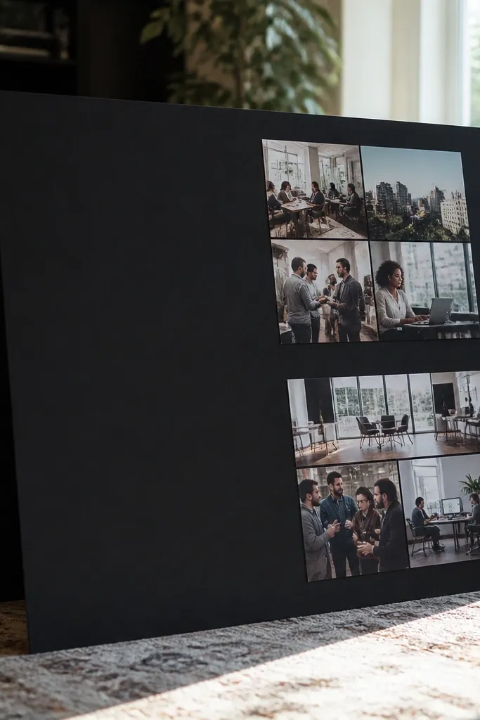 Large lean board with bold headline and clusters with captions