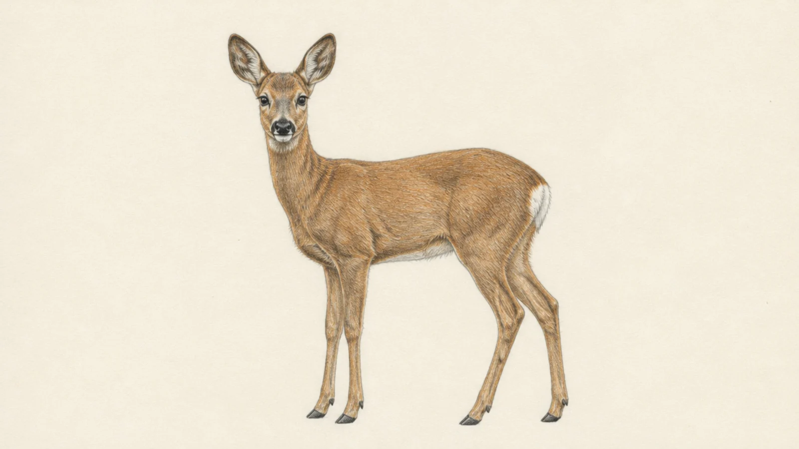 A roe deer in its warm foxy red summer coat