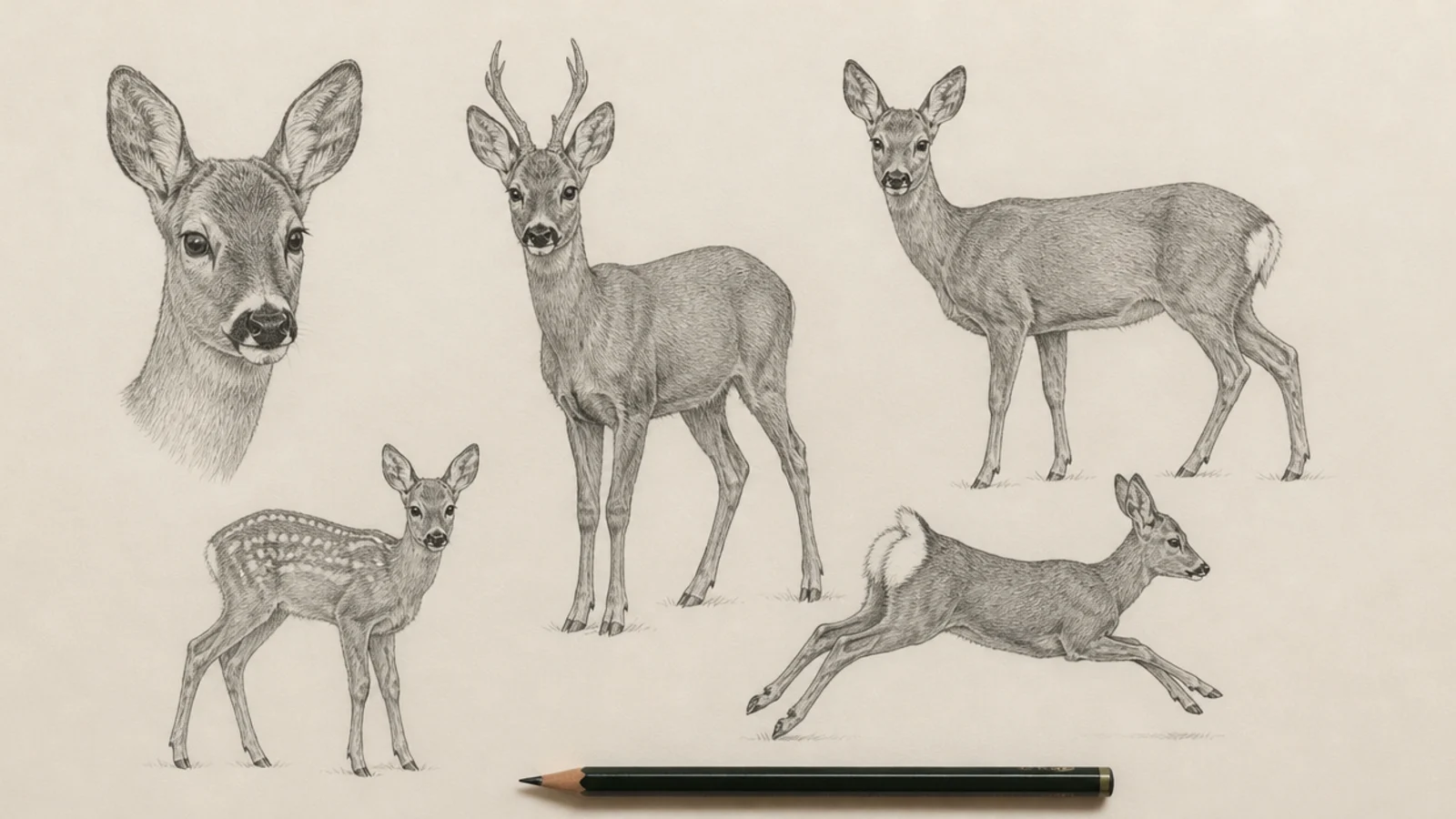 15 Beautiful Roe Deer Drawings to Sketch