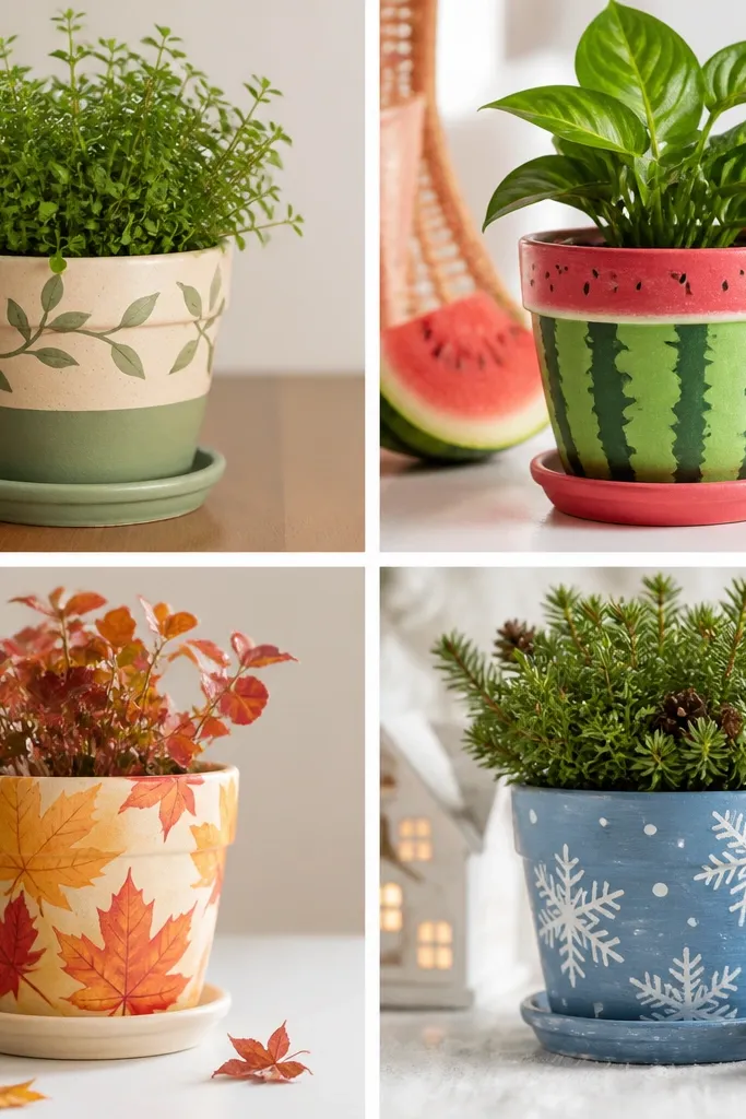 Seasonal pot painting ideas year round