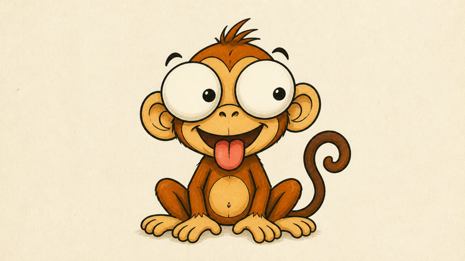 A silly monkey with huge wobbly googly eyes
