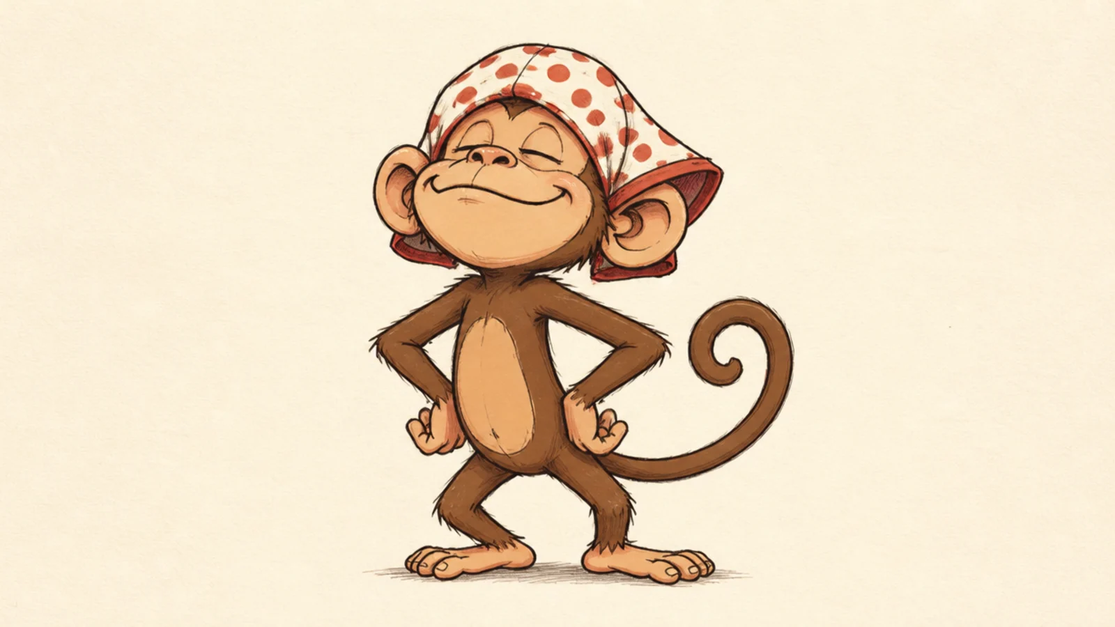 A silly monkey wearing a pair of underpants on its head