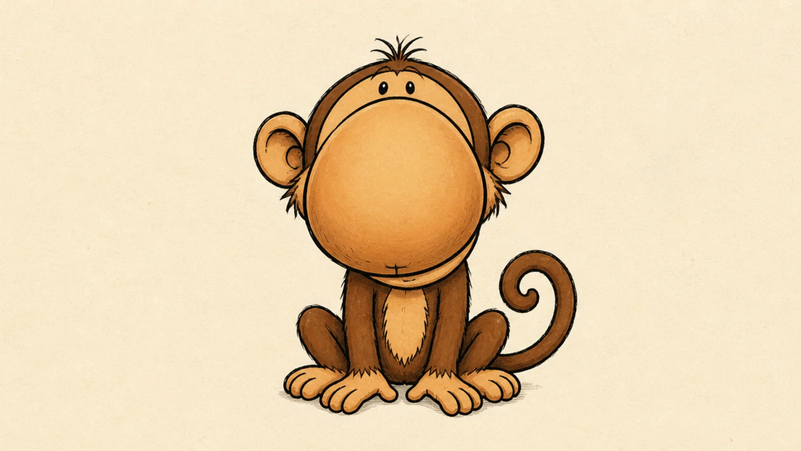 A silly monkey with a comically enormous nose